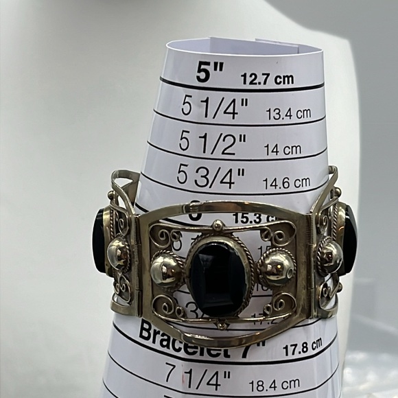 Vintage Taxco Mexico sterling silver bracelet, approx 6.25 inches, 32 grams - Picture 9 of 14